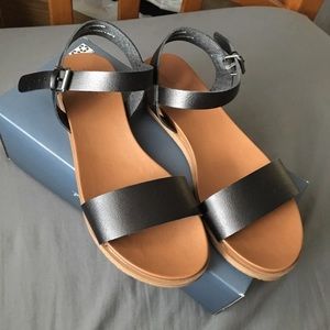 Black strapped sandals